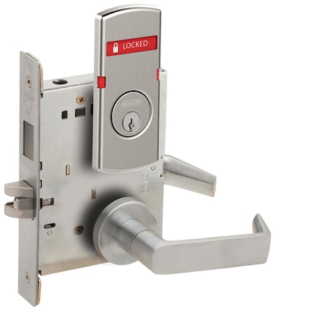 Schlage L Series Mortise Lock, Corridor Lock, 06 Lever, A Rose, 6-Pin Full Face Mortise Cylinder, LOCKED/UNL L9456P 06A 626 L283-721